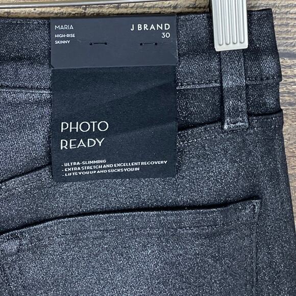 J Brand Maria High Rise Skinny Photo Ready Jeans Silver Lament Size 30 NWT - Picture 6 of 8